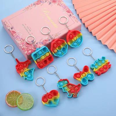 China Unisex Educational Autism Relief Worry Stress Toys Pack Simple Silicone Noises Push Bubble Toy Set Mini Sensory Fidget Keychain for sale