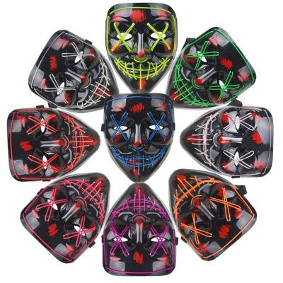 China Eco-friendly Led Light Up Party Mask Masquerade Masks Led Rave Equalizer Sound Activated Led Party Masks for sale