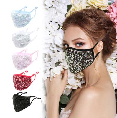 China Fashionable Sublimation Washable Reusable Adjustable Washable Rhinestones Wholesale Nightclub Masquerade Party Masks for sale