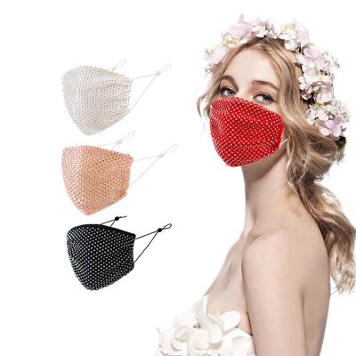 China Partymaske Fashionable Cotton Fashion Rhinestones Nightclub Carnival Masquerade Party Masks Washable Adjustable Reusable for sale