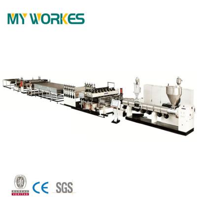 China Corrugated PC Sun Hollow Corrugated Sheet PC Sheet Extrusion Line Extruder Making Machine Production Line for sale