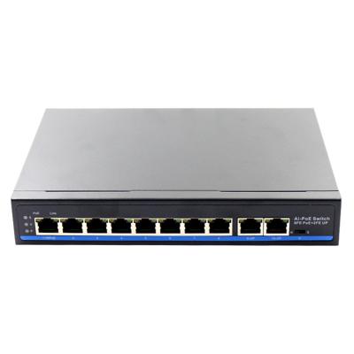 China CCTV Camera 8 Port 100MPOE 802.3 On AF 2 Gigabit Ethernet Uplink Port Poe Switch For IP Camera for sale