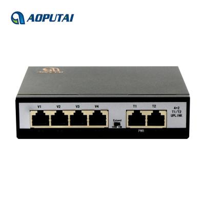 China CCTV Camera 4 Port 100M RJ45 POE 52W 802.3 On AF 2 Industrial Ethernet Uplink Port Poe Switch For IP Camera for sale