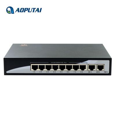 China CCTV Camera 8 Port 10/100/1000M 48V Smart Poe Switch With 2 Uplink Ethernet Port for sale