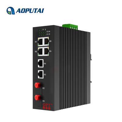 China Industry Network Industrial Grade Managed 6 100M RJ45 Port And 2 100M Base-FX Fiber Port Network Switch for sale