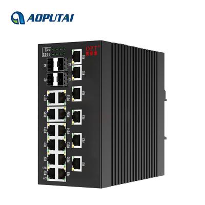 China Industry Network Industrial Grade Managed 18 100M Base-TX RJ45 Port Ethernet and 4 SFP Port Network Switch for sale