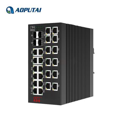 China Industry Network Industrial Grade Managed 24 100M Base-TX RJ45 Port Ethernet And 4 SFP Port Network Switch for sale