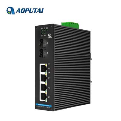 China Industry Network Industrial Grade Managed 4 1000M 2 Gigabit Base-TX RJ45 Port Ethernet SFP Port Network Switch for sale