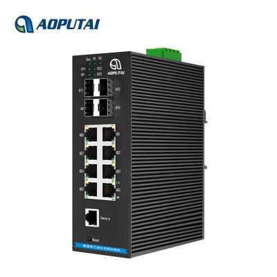 China Industry Network Industrial Grade Managed 8 Gigabit Base-TX RJ45 Port Ethernet and 4 SFP Port Network Switch for sale