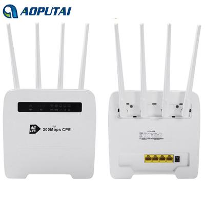 China factory price 4g white sim 4 antenna 4G CPE 300Mbps LTE 4 wireless LAN router for sale