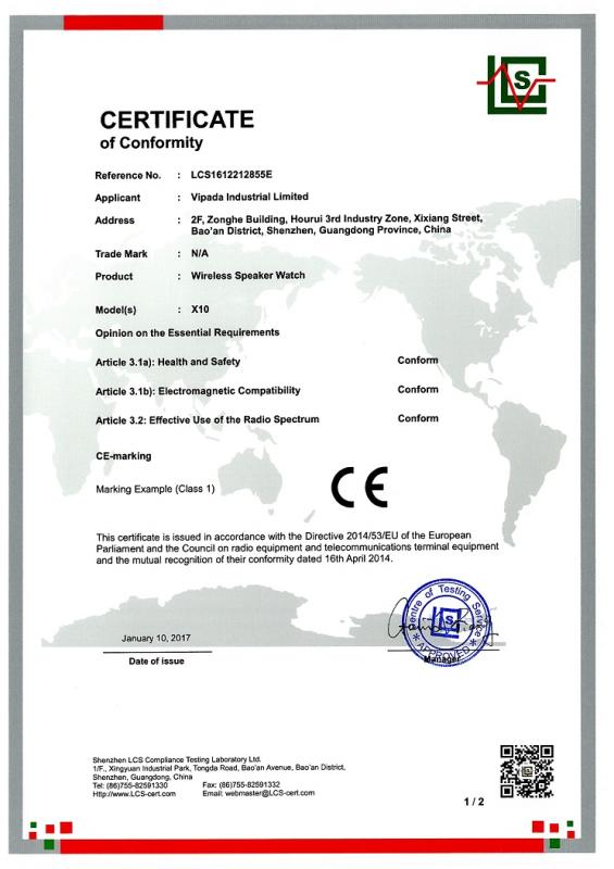 CE - Shenzhen Vipada Science & Technology Co., Ltd.