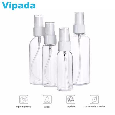 China PET 30ml 50ml 60ml 80ml 100ml Sterile Refillable Plastic Spray Bottles With Empty Clear Fine Spray Dispenser Refillable Mist Sprayer for sale