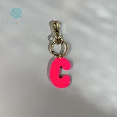 China Teenytiny Cute POP Personalized Key Chain Acrylic Cute Initial Backpack Initials Key Chain for sale