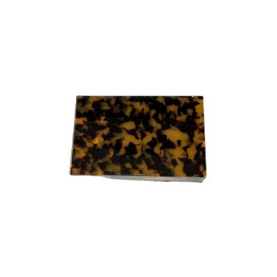 China Fashion Teenytiny Leopard Tortoiseshell Acetate Wholesale Square Jewelry Box for sale