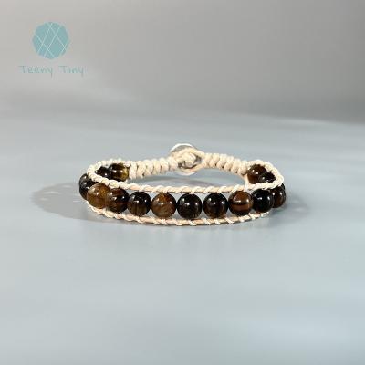 China Teenytiny Tiger Eye Yoga Bracelet CLASSIC Natural Gemstones Single Wrap Healing Energy Bracelet for sale