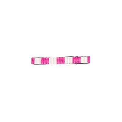 China Hair Decoration Teenytiny Hot Pink Checkered Skinny Hair Clips Loom Beaded for sale