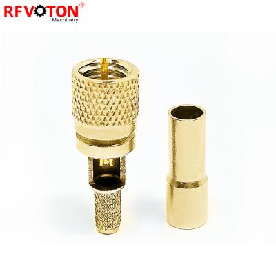 China RF Gold Plated Male Plug 10-32 M5 Microdot Connector Crimp For RG316 RG174 Coaxila Cable for sale