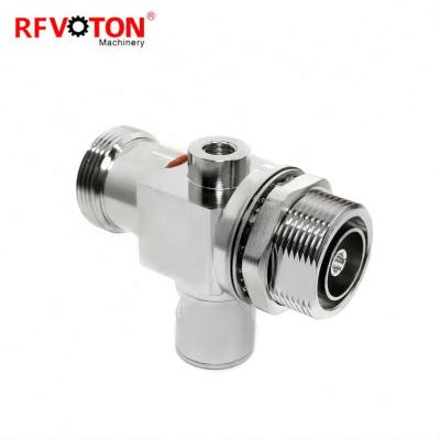 China RFVOTON 7/16 to 7/16 din copper plug din jack gas discharge tube 1/4 wave rf lightning surge arrester protector for sale