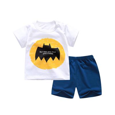 China 100% Cotton Baby Clothes Sets 2 Pieces Clothing Top Shorts Summer Kids Short Sleeve 100% Cotton Boy Suit for sale