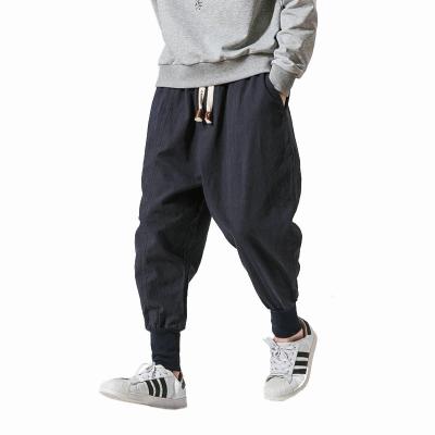 China Anti-wrinkle Streetwear Men's Harem Pants Japanese Style Casual Cotton Pants Canvas Man Jogger Pants Loose Trousers for sale