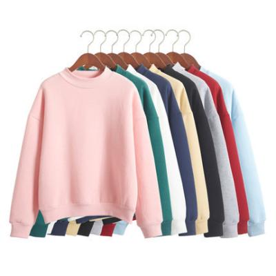 China Anti-wrinkle Fashion Girl Candy Colors Casual Pullover Lady Round Neck Sweatshirt for sale