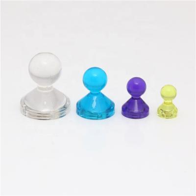 China Industrial Magnet Colorful Transparent Home School Office Use Neodymium Magnets Push Pin Magnetic Thumbtack for sale