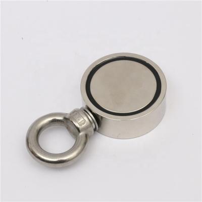 China Industrial Magnet Super Powerful Nickel Coating Double Sided Neodymium Fishing Magnet For Salvage for sale