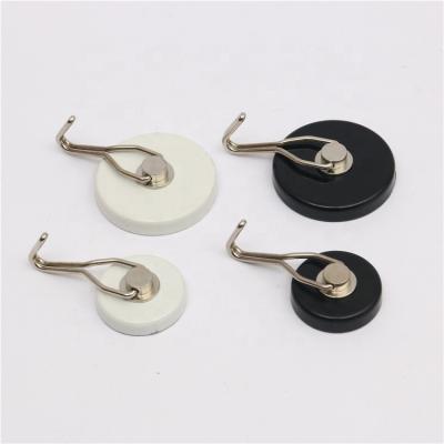 China Wholesale High Quality Industrial Magnet Factory Powder Coating Ferrite Fridge Pot Magnets With Swivel Hook for sale