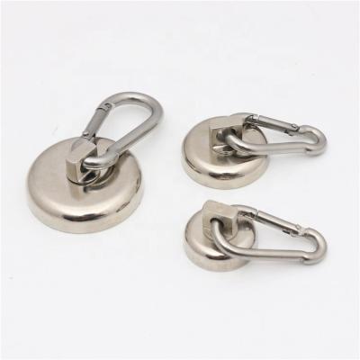 China Industrial Wholesale Quality 77LBS Durable Neodymium Magnet Carabiner Magnetic Hook for sale