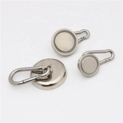 China China Industrial Magnet Supplier Functional Neodymium Pot Magnet With Removable Carabiner Snap Hook for sale