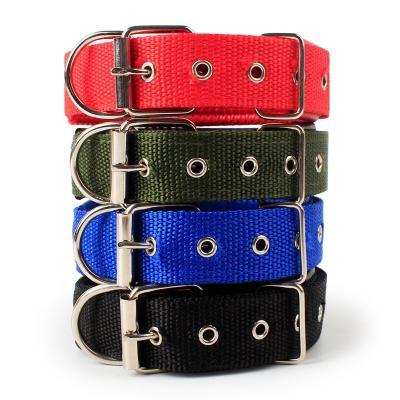 China Amazon Best Seller Solid Color Stocked Nylon Dog Collar for sale