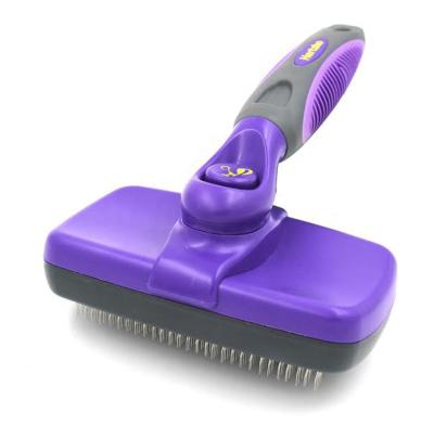 China Self Cleaning Stocked Molding Slicker Brush For Dogs And Cats Pet Dematting Grooming Brush for sale