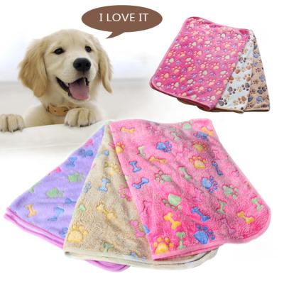 China Sustainable Warm Paw Print Pet Blanket /Bed Blanket for Dogs and Cats for sale