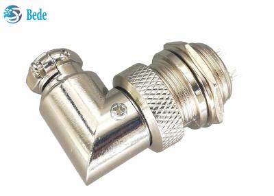 China Männliches und weibliches Zink-Legierungs-Material-Schweißen GX16 2 Pin Aviation Connector Plug 90 Dehree zu verkaufen