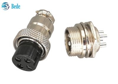 China Gerader Gx16 4 Pin Connector Male And Female silberner überzogener Stecker RoHS-Luftfahrt- zu verkaufen