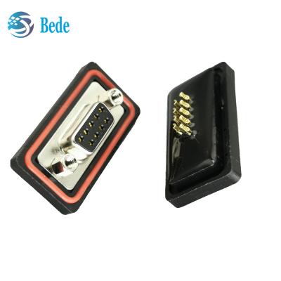 China Brass Tin Plated Gold Plated Pins D-Sub 9 Female Connectors -55- 105C Operating Temperature Epoxy Resin Sealant Included for sale