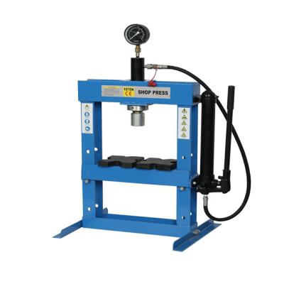 China CE Wholesale Manual Car Hydroforming Press Portable 10T 12T Shop Press Parts Pads Hydraulic Press Machine With Gauge for sale