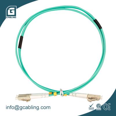 China LSZH Fiber Optic OM3 2mm Patch Cord Fiber Optic Patch Cord (PVC Optional) Gcabling 2M LC to LC Duplex MM 50/125 aqua LSZH Fiber Optic Patch Cable for sale