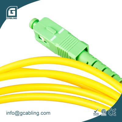 China FTTH FTTX FTTB Gcabling 3M SC/APC to SC/APC Fiber Jumper SC Network Patch Cord SM OS2 LSZH Simplex Singlemode Fiber Optic Patch Cord for sale