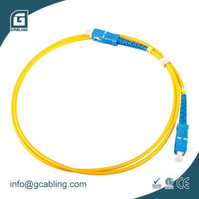 China LSZH SC (PVC optional) Gcabling 3M 10FT to SC Fiber Optic Patch Cord SM OS1 9/125 Singlemode Simplex LSZH Fiber Optic Patch Cord Yellow Fiber Optic for sale