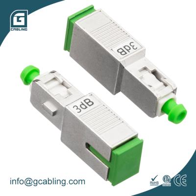 China FTTH FTTX FTTB Gcabling Fiber Optic Attenuator SC/APC 3dB Female/Male Simplex Fiber Connector SC APC 3db Metal Fiber Optic Attenuator for sale