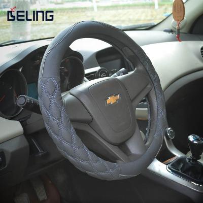 China Car Wheel Cover Luxury Embossed Leather Steering Wheel Cover Trim Car Fashion Accessory Shine for sale