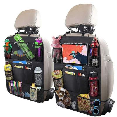 China General Universal Storage Portable Children's Products Multi Pocket Hanging Black Oxford Cloth Car Back Seat Organizer Bag for sale