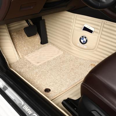 China Hot Selling Custom Luxury Logo All-Season Pad Universal 4 Piece 5d White Leather Car Floor Mats for sale