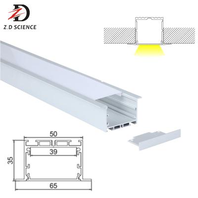 China Decorations Winged U Shape Recessed 6063 LED Aluminum Extrusion With Diffuse Cover Bezels For Linear LED Light for sale