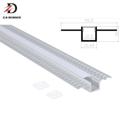 China Decorations LL5615 LED Strip Profiles Aluminum Channel For Gypsum Plasterboard Thin Drywall Aluminum Profile For 12MM LED Strip for sale