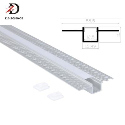 China Decorations LED Strip Light Extrusion Alu Drywall Light Channel Gypsum PC Aluminum Cover LED Profile for sale