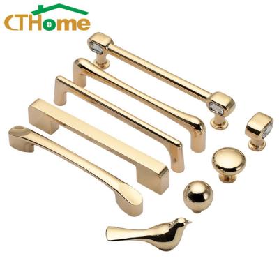 China Modern Hot Selling China Sideboard Cabinet Drawer Furniture Modern 5 Inch Pull-Out Door Brushed Gold Brass Handle for sale