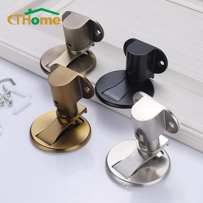 China Modern household door stop safety protection anti-collision block without strong magnetic door stopper punch and adjustable suction for sale