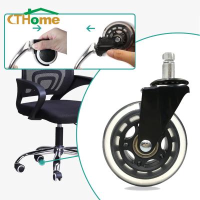 China CTHome Modern Hot Selling 2.5 Inch 3 Inch Swivel Wheel Office Chair Caster PU Polyurethane Transparent Chair Sliding Foot for sale